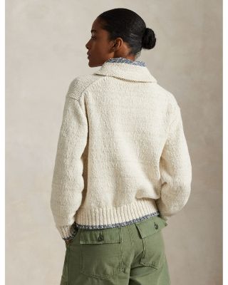 Logo Shawl Collar Full Zip Cardigan