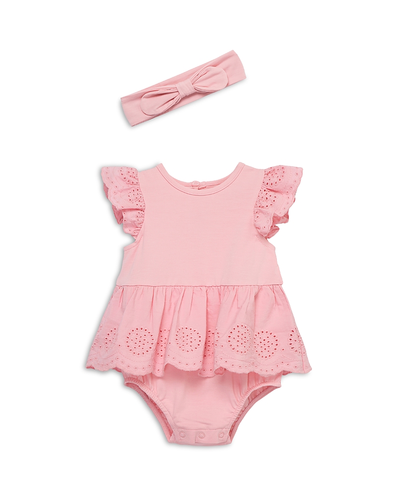 Little Me Girls' Candy Eyelet Bodysuit & Headband Set - Baby In Pink
