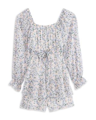 Girls' Floral Tiered Romper - Big Kid