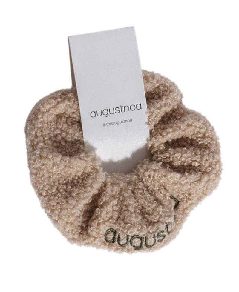 Augustnoa Teddy Scrunchie In Teddy