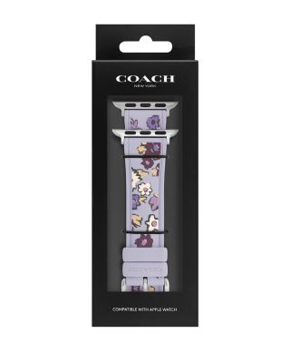 Apple Watch&reg; Purple Floral Print Silicone Strap, 38/40/41mm