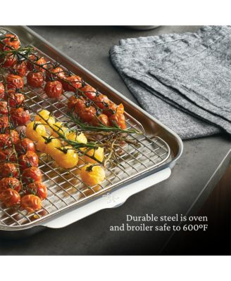 OvenBond&amp;reg; 9&amp;quot; x 12&amp;quot; Tri-ply Clad Stainless Steel Quarter Sheet Pan with Rack