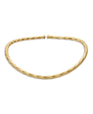Cable Edge Collar Necklace in Recycled 18K Yellow Gold, 14"