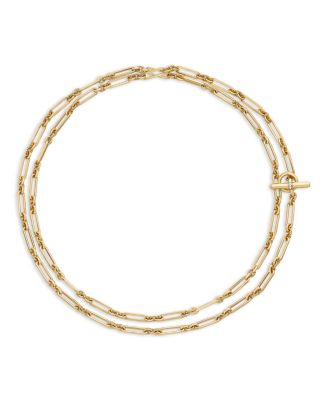 Lexington Chain Necklace in 18K Yellow Gold with Diamonds, 36"