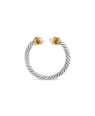 Renaissance Ring in Sterling Silver with 14K Yellow Gold, Pearls & Diamonds, 2.3mm