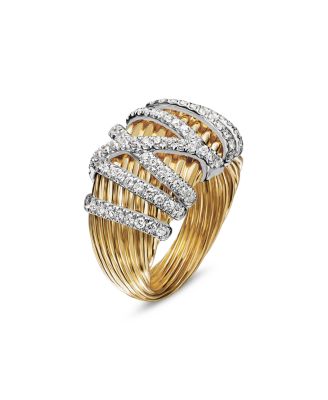 18K Yellow Gold Helena Dome Ring with Diamonds
