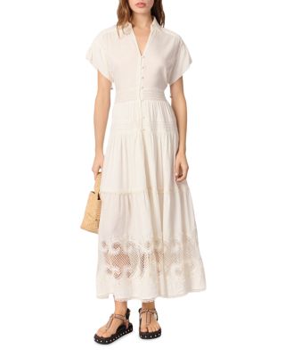 Embroidered Ruffled Maxi Dress