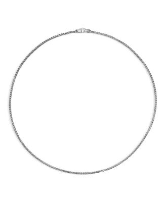 Sterling Silver Small Double Box Chain Necklace, 2.6mm