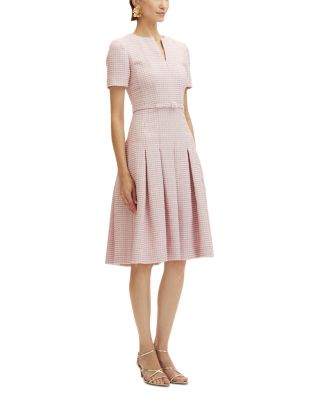 Lurex Belted Tweed Dress