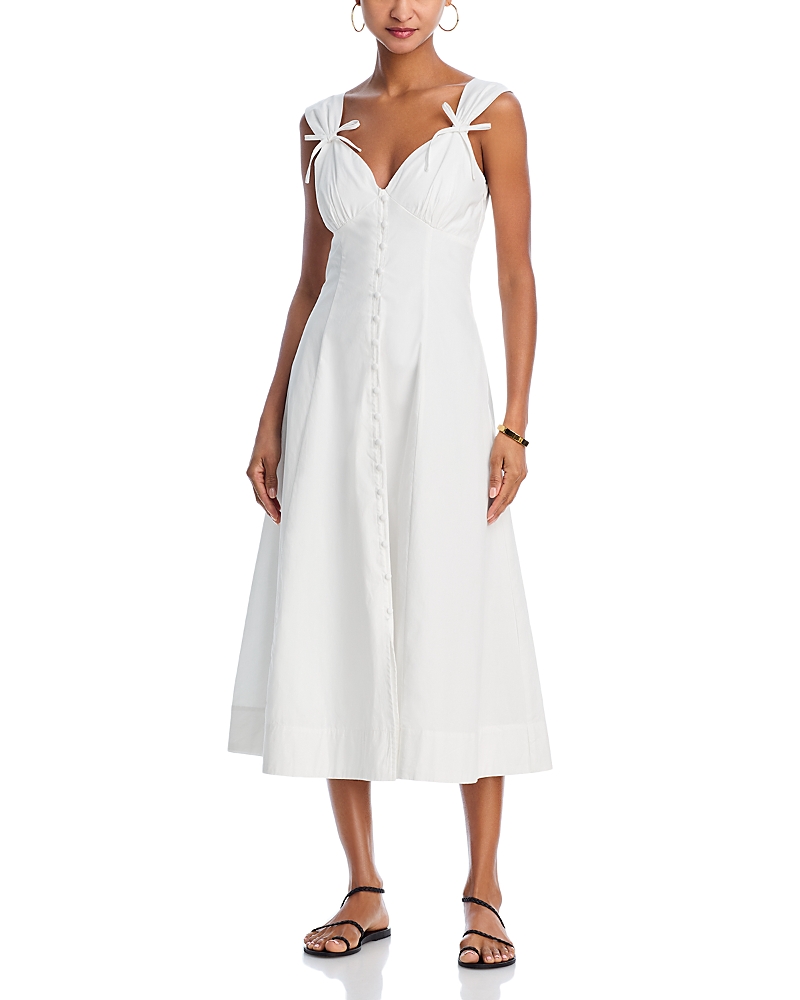 AQUA COTTON POPLIN MIDI DRESS - EXCLUSIVE