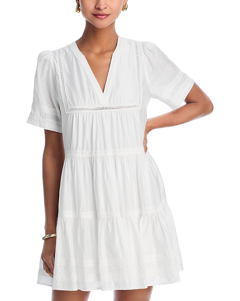 AQUA LACE VOILE SHORT SLEEVE DRESS - EXCLUSIVE