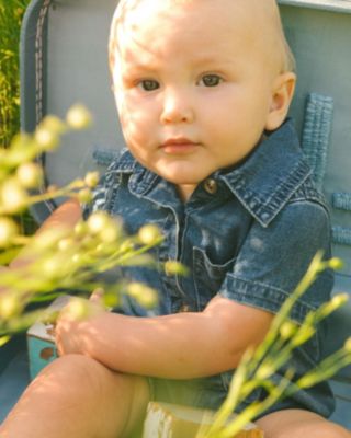 Denim Romper Dark Denim One-Piece - Baby