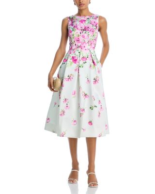 Floral Print Mikado Cocktail Dress