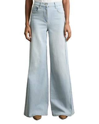 REISS - Petite Heather Mid Rise Wide Leg Jeans