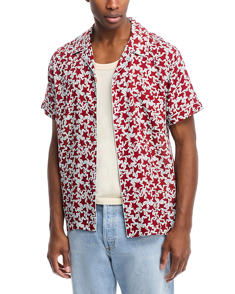 Coney Island Picnic Printed Regular Fit Camp Shirt In Red