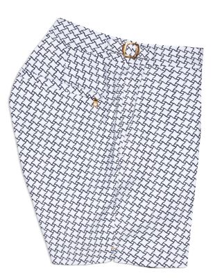 Bulldog Jacquard High Low Geo Swim Trunks 