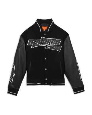 McLaren Circuit Leather Sleeve Wool Bomber Jacket