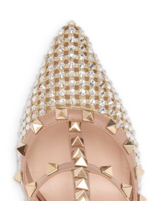 Women&#39;s Rockstud Mesh Pumps