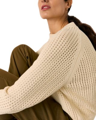 Pointelle Crewneck Knit Sweater
