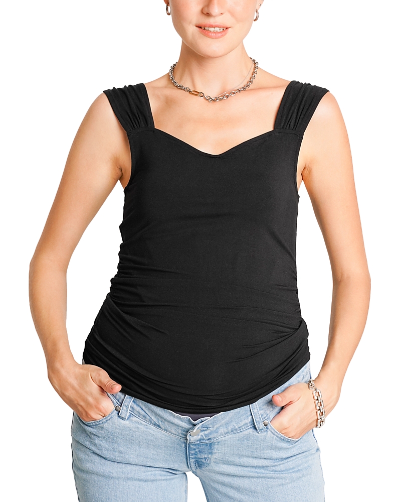 Nom Maternity Lola Floral Print Tank Top In Black