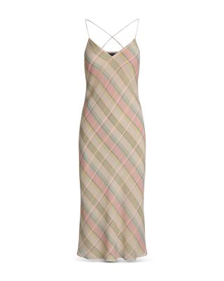 Ralph Lauren Plaid Chiffon Slip Dress Bloomingdale's