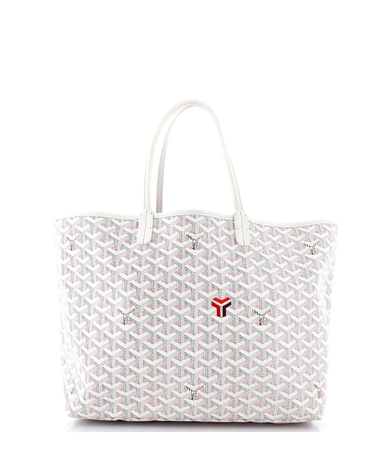 Pre-owned Pre-owned Goyard Goyard Pm Saint Louis Tote Claire Voie Coated Canvas In White