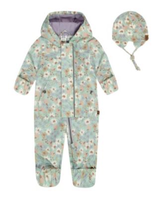 Girls' Printed Mid-Season One-Piece Outerwear with Hat - Baby