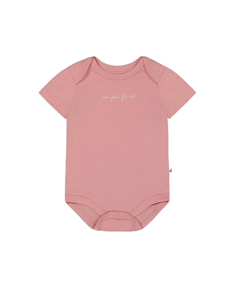 Deux Par Deux Girls' Organic Cotton Onesie - Baby In Soft Pink