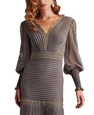 Nyssa Bishop Sleeve Gown-SLATE