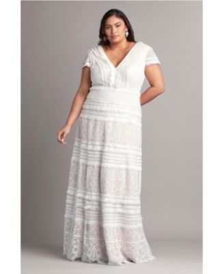 Plus Nisa Lace & Fringe Gown