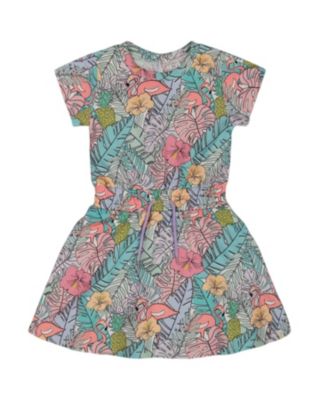 Deux par Deux - Girls' Printed French Terry Flamingos Dress - Big Kid