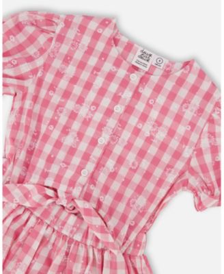  Girls' Puff Sleeve Dress with Waist Tie - Little Kid