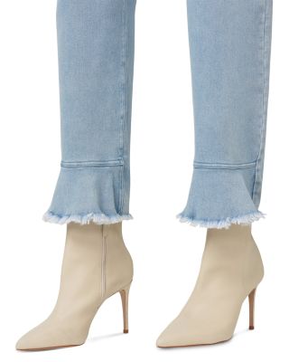 High Rise Ruffle Hem Skimmer Jeans