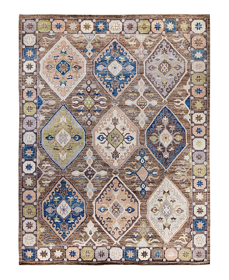 Bloomingdale's Colorful Oushak M1945 Area Rug, 9'1 X 11'10 In Brown
