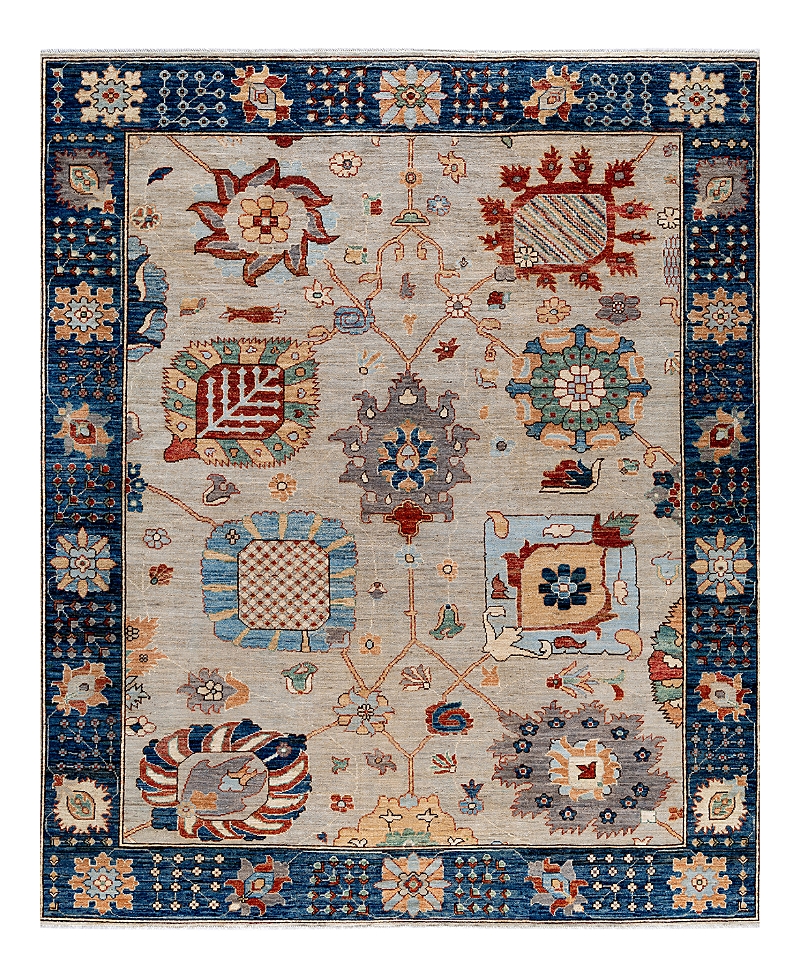 Bloomingdale's Colorful Oushak M1945 Area Rug, 8'1 X 9'9 In Light/grey
