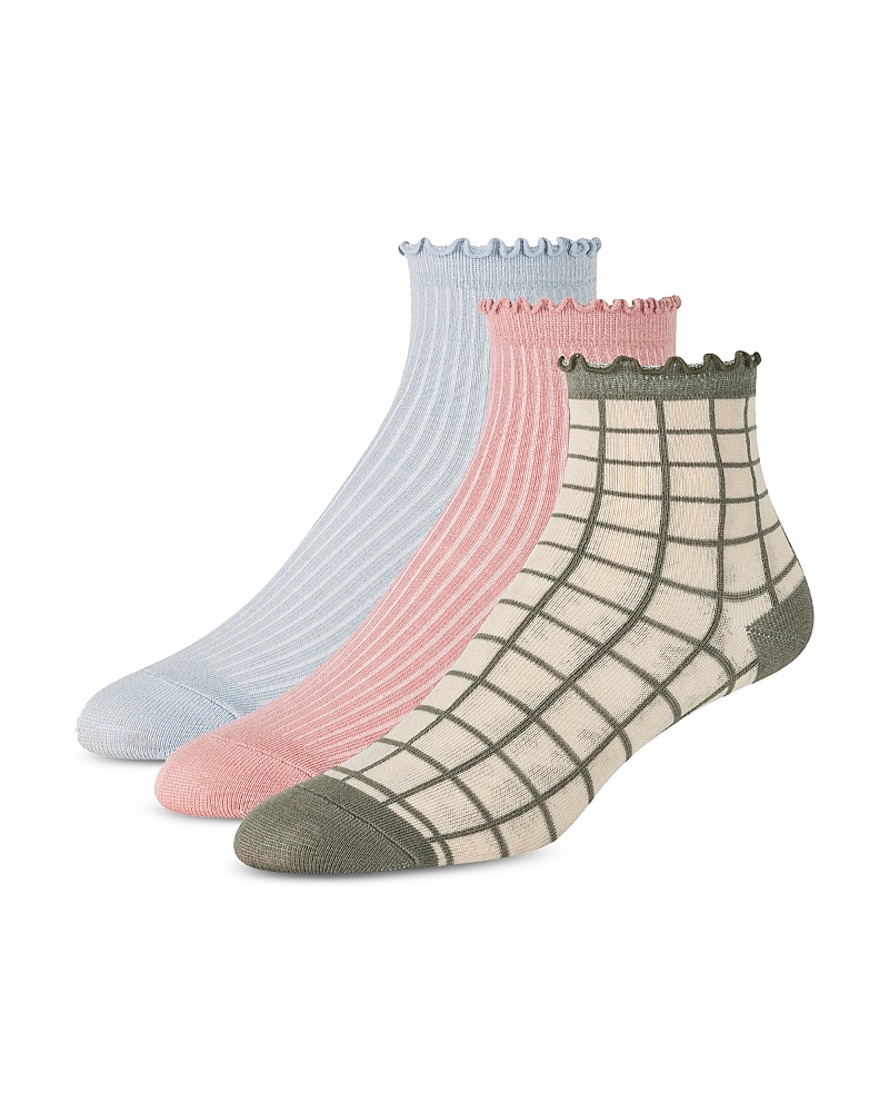 Ted Baker Assorted 3-pack Ruffle Trim Crew Socks In Dark Green