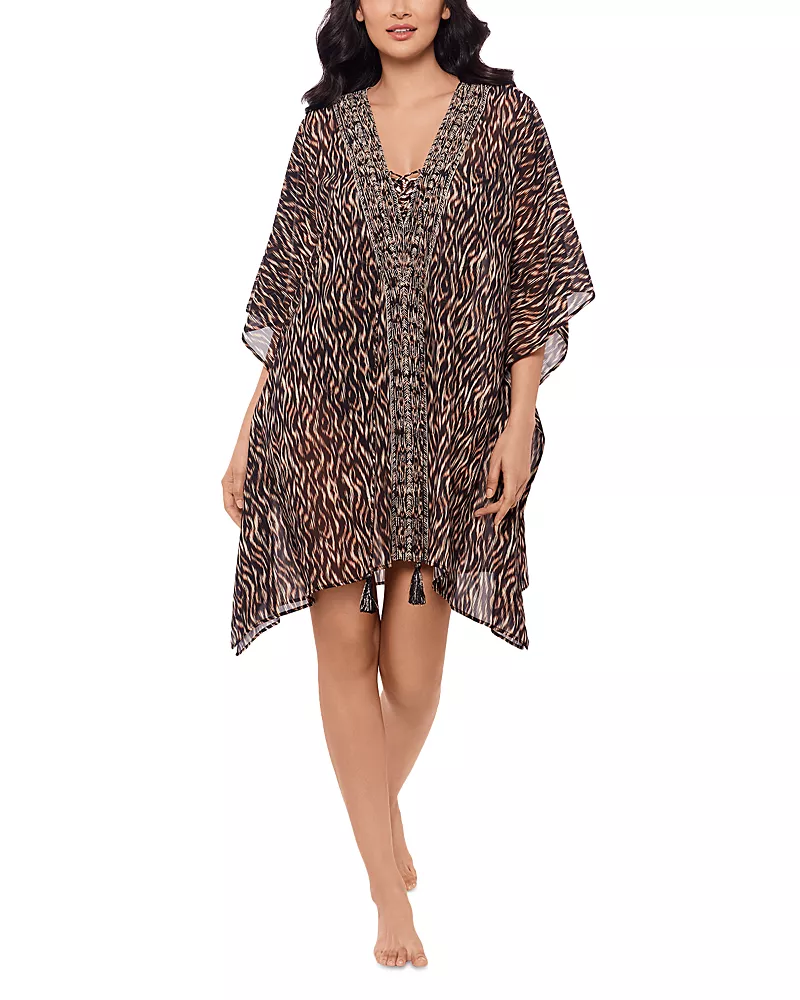 Miraclesuit Topkapi Printed Lace Up Caftan