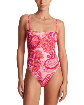 Ralph Lauren - Paisley Square Neck Lingerie One Piece Swimsuit