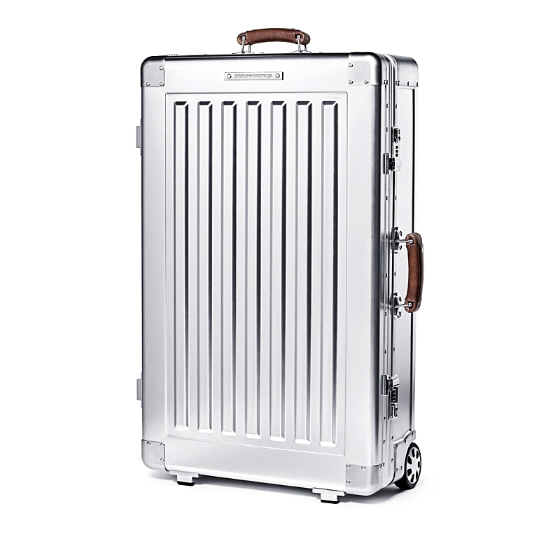 Sterling Pacific 2 Wheel Aluminum Xl Checked Suitcase, 80l In Aluminum