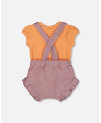 Girls' Printed Organic Cotton Onesie and Shortall Set - Baby