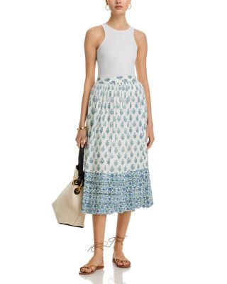 Block Print Midi Skirt