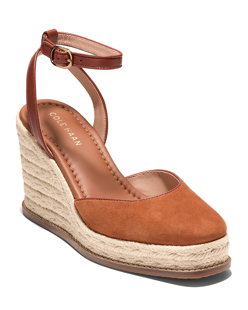 Cole Haan Kyra Cloudfeel Wedge Sandal In British Tan Suede