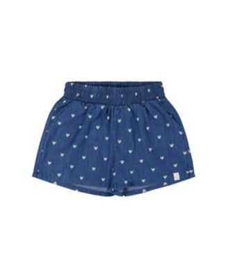 Deux par Deux - Girls' Printed Chambray Short - Little Kid