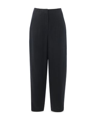 Linen Barrel Leg Trousers
