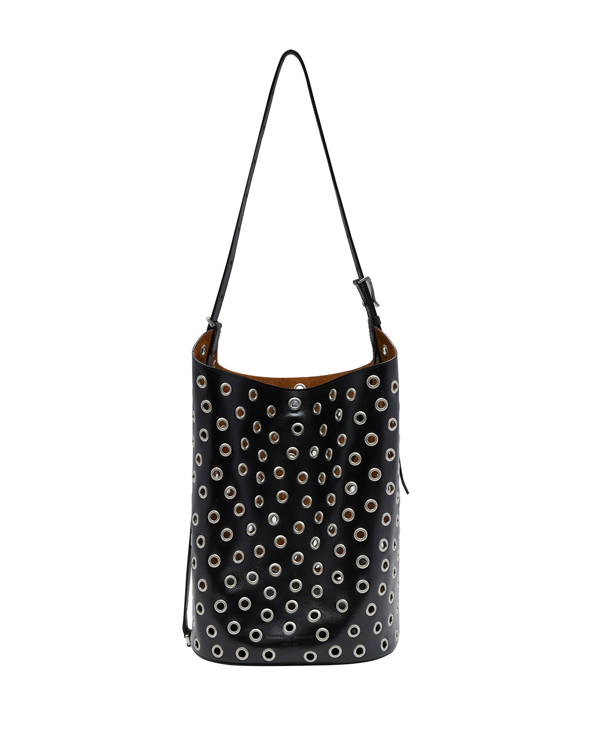 Proenza Schouler Brant Bucket Bag in Eyelet Leather in Black