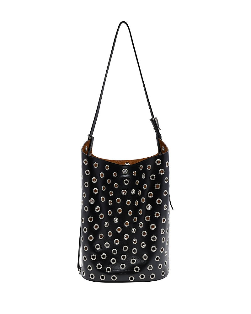Proenza Schouler Brant Bucket Bag In Eyelet Leather In Black