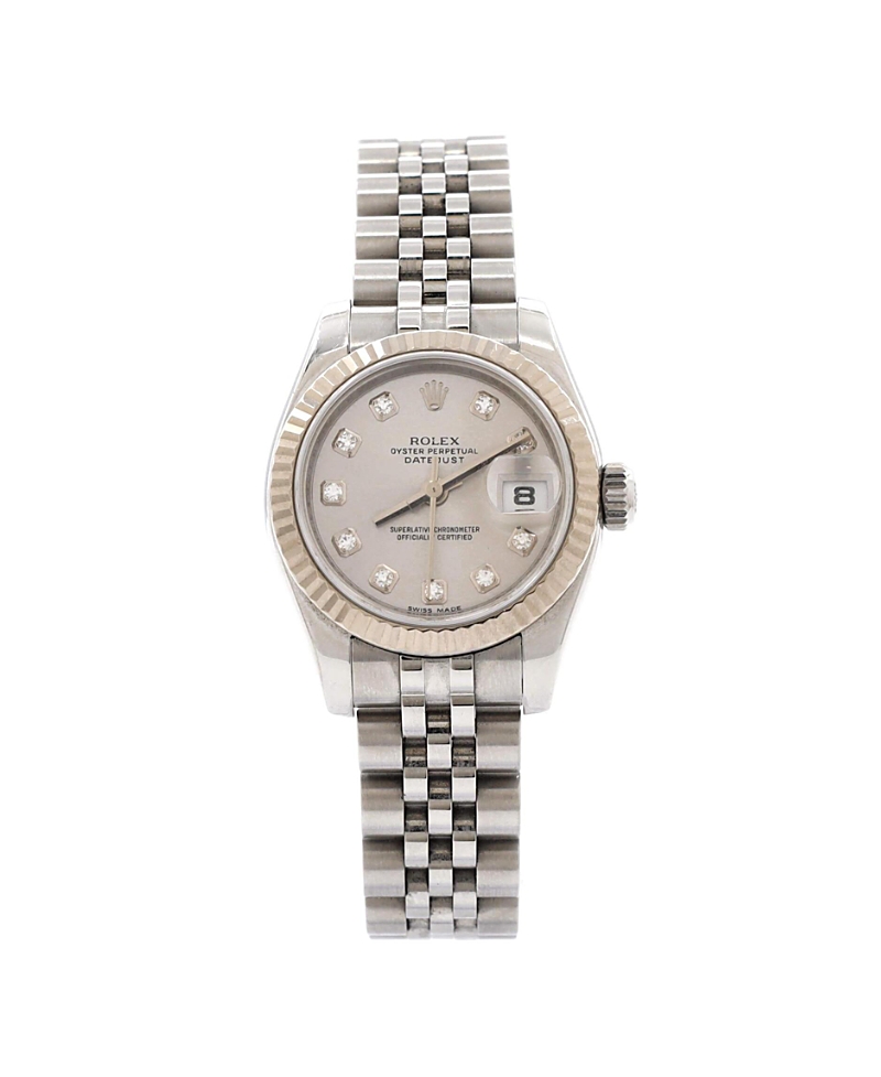 Pre-owned Pre-owned Rolex Rolex Oyster Perpetual Datejust Automatic Watch In Stainless Steel And White Gold With Dia In Dial Color: Silver