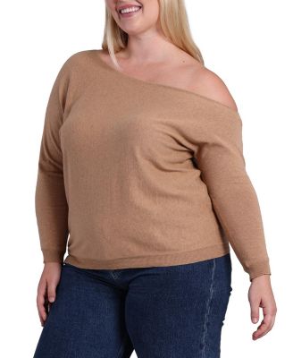 Plus Size Cotton Cashmere Off The Shoulder Top