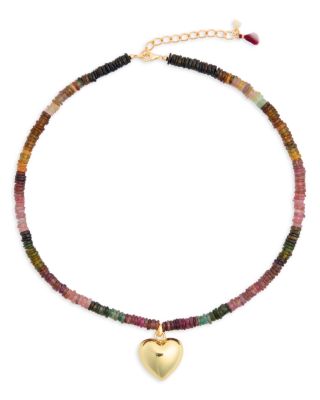 Shashi - Zoe Puffy Heart Beaded Necklace, 14"-16"