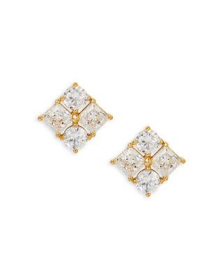 Nadri - Cubic Zirconia Cluster Stud Earrings in 18K Gold Plated